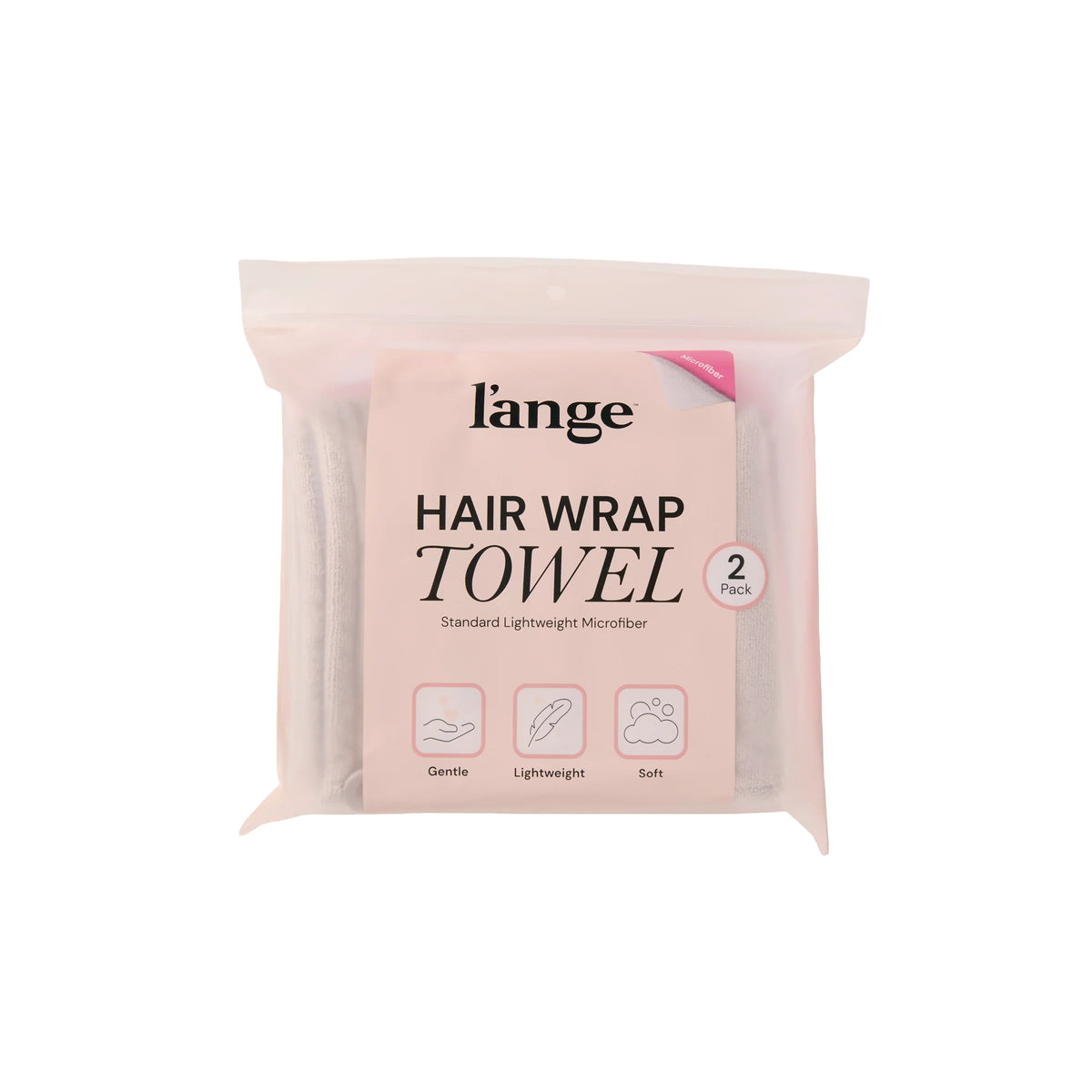 Hair Wrap Towel Medium Lightweight Microfiber 2-Pack