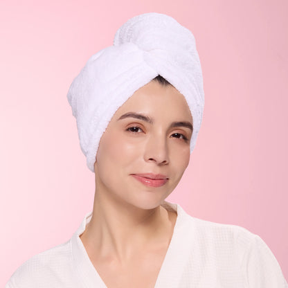 Plush Hair Wrap Towel Medium Ultra-Absorbent Coral Fleece