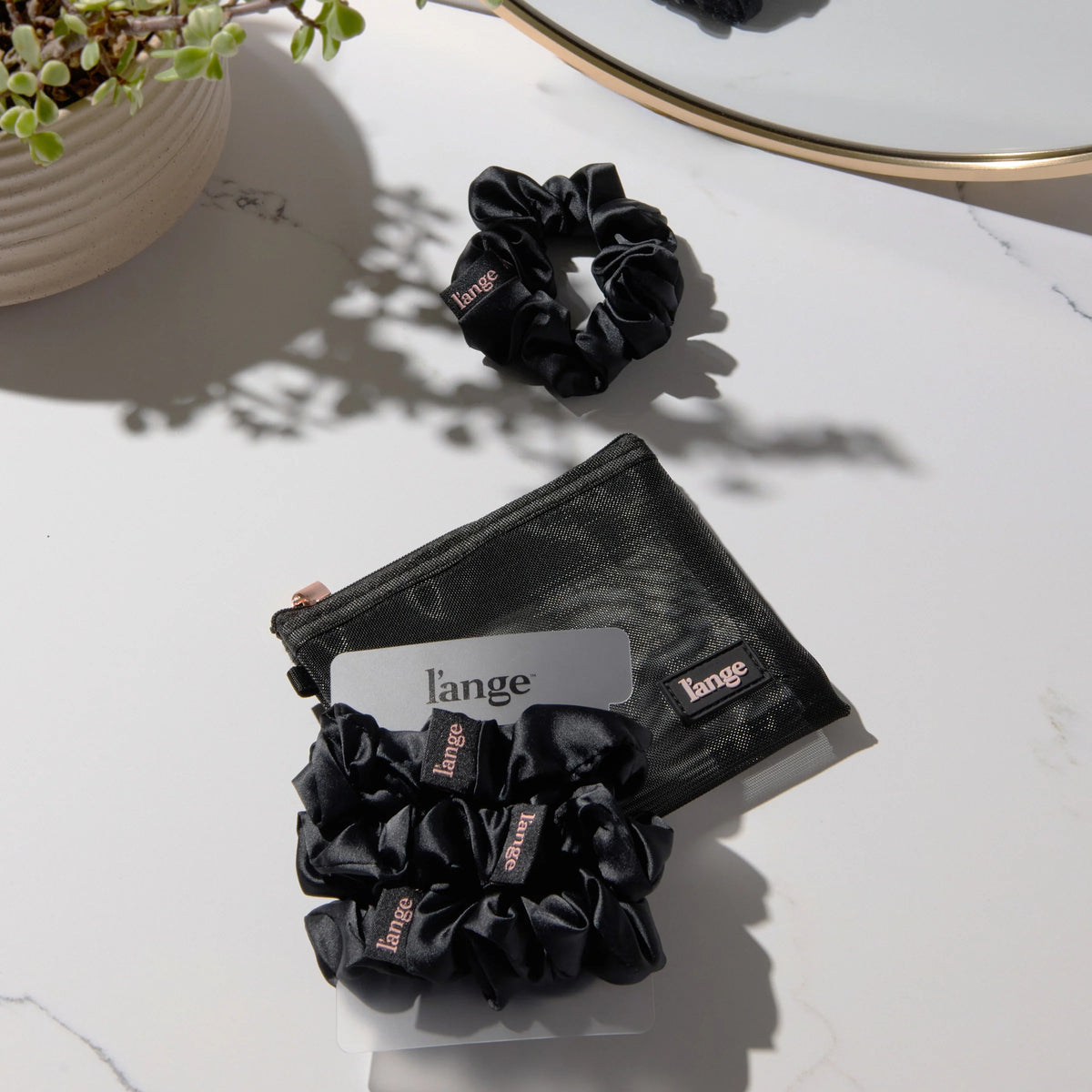 Large Satin Scrunchies 4 Piece Set