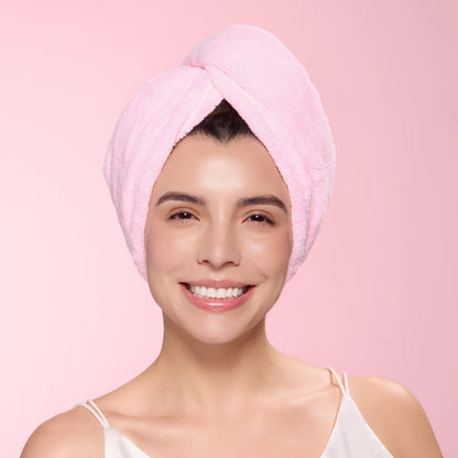 Plush Hair Wrap Towel Medium Ultra-Absorbent Coral Fleece
